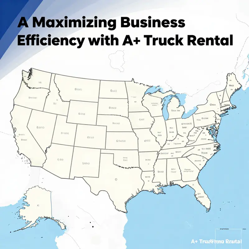 A diverse fleet of A+ Truck Rental vehicles ready for rental, accommodating both small and large transport needs.