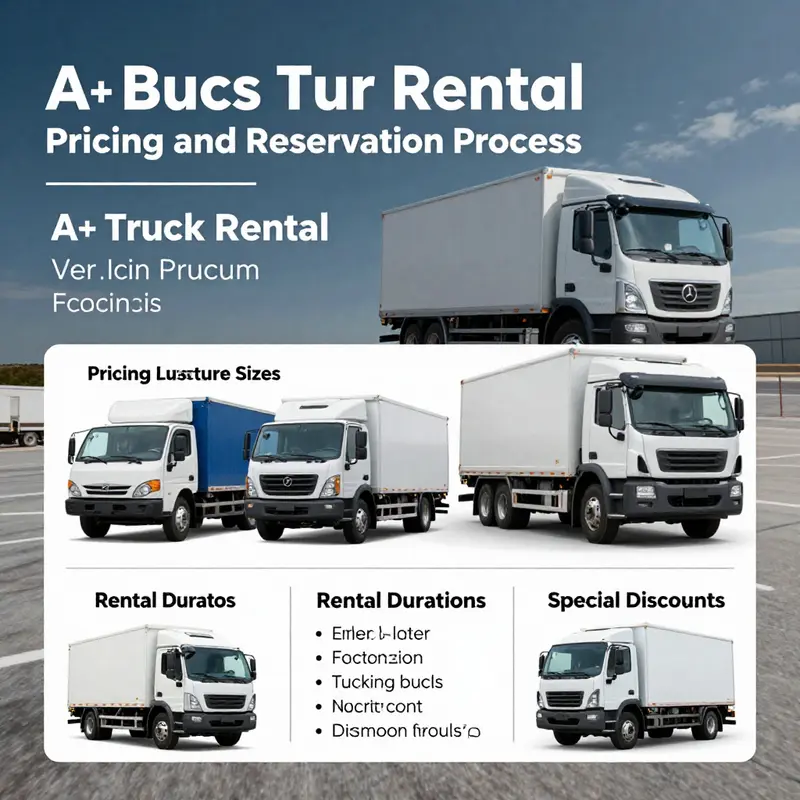 A diverse fleet of A+ Truck Rental vehicles ready for rental, accommodating both small and large transport needs.