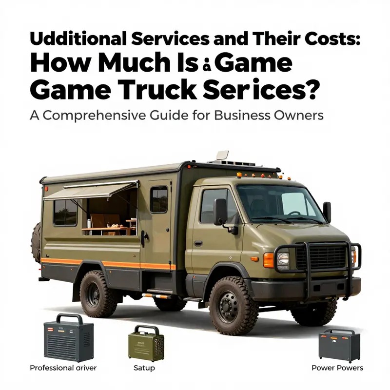 A typical game truck setup available for rental at events, featuring engaging graphics and game consoles.