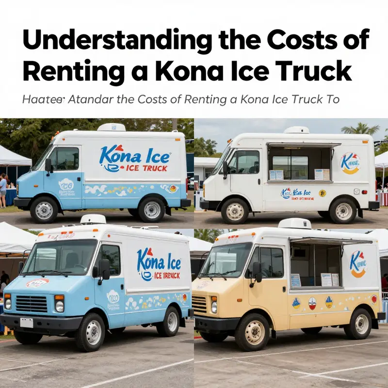 A Kona Ice truck serving happy customers at a community festival.
