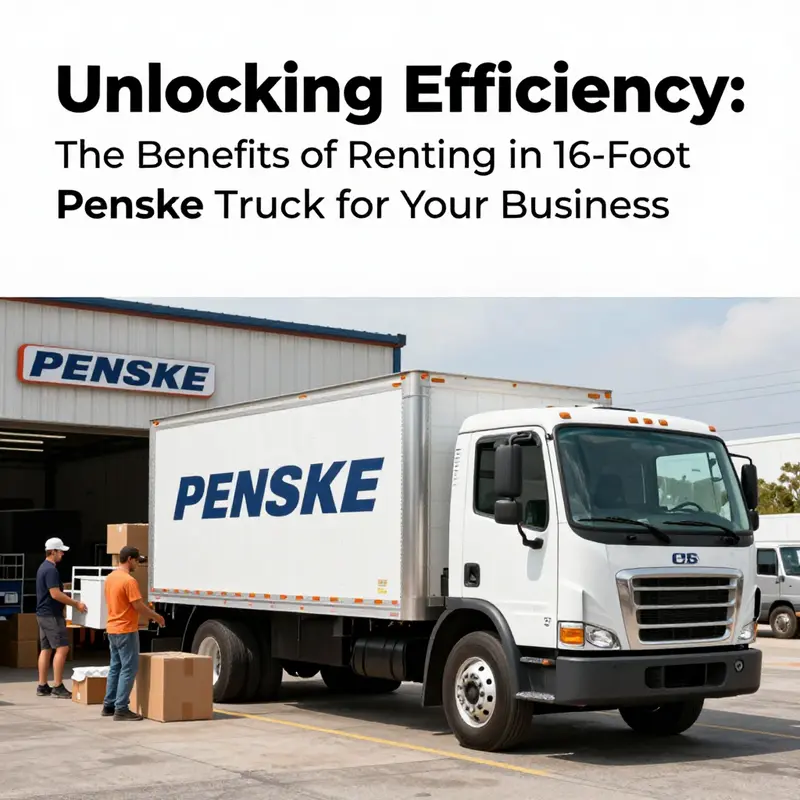 A 16-foot Penske truck being loaded for a seamless business relocation.