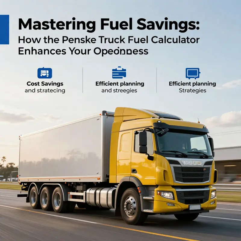 The interface of the Penske Truck Fuel Calculator, illustrating how users can input details to project fuel costs.