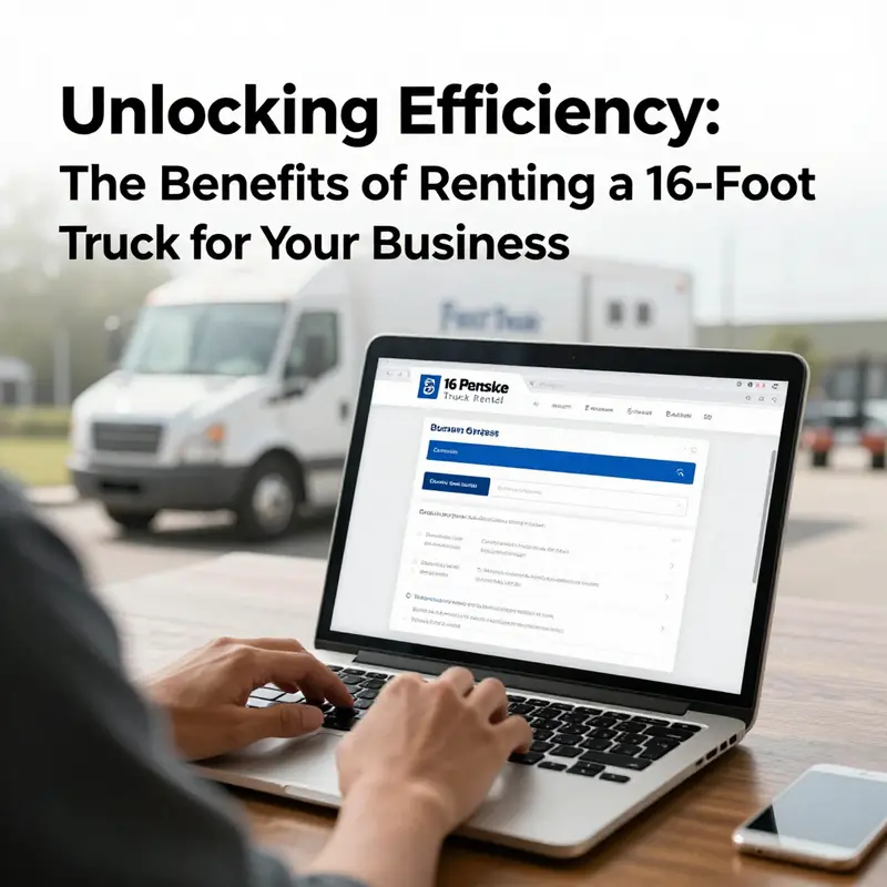 A 16-foot Penske truck being loaded for a seamless business relocation.