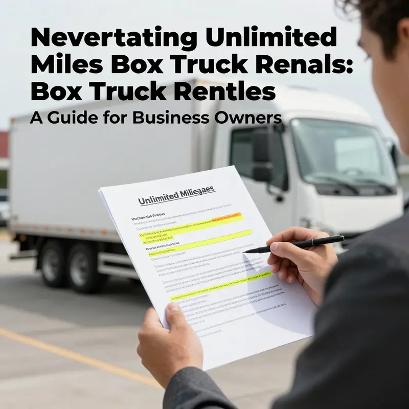 A business owner examines rental policies to understand unlimited mileage options.
