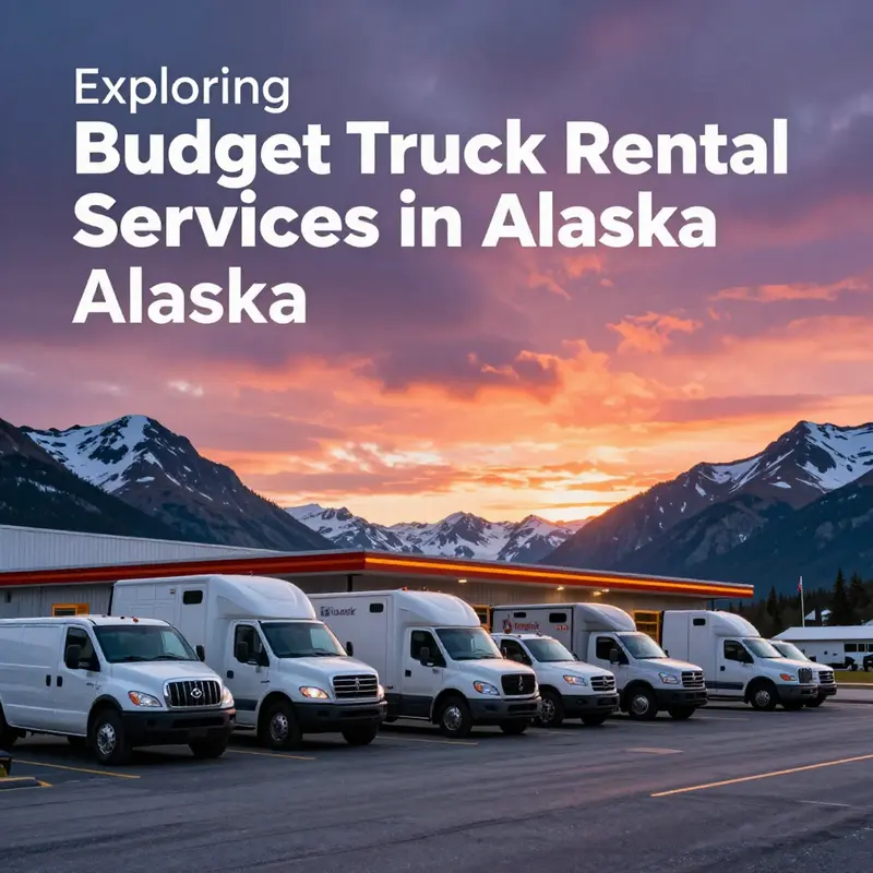 A scenic view of a Budget Truck Rental location in Alaska, highlighting its operational readiness.