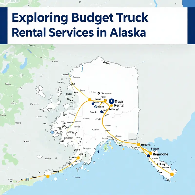 A scenic view of a Budget Truck Rental location in Alaska, highlighting its operational readiness.