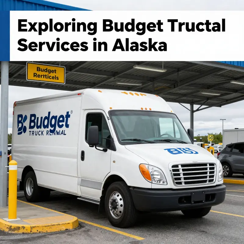 A scenic view of a Budget Truck Rental location in Alaska, highlighting its operational readiness.