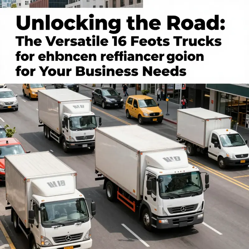 A cityscape filled with 16-foot trucks in use for different business operations, showcasing versatility.