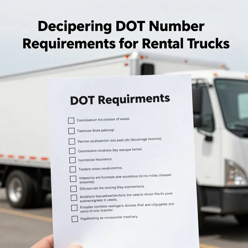 Business owner evaluating the need for a DOT number while reviewing rental truck options.