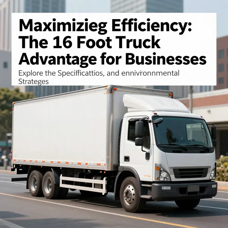 A 16 foot box truck filled with goods against a city skyline, symbolizing its utility in business operations.