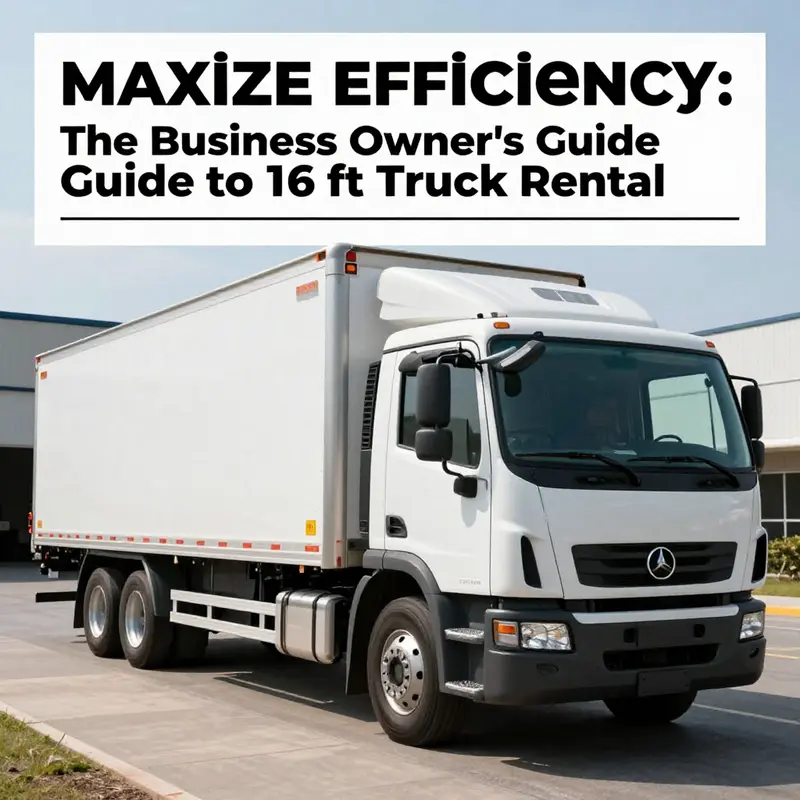A 16-foot truck standing outside a business premises, illustrating its importance in the realm of logistics.