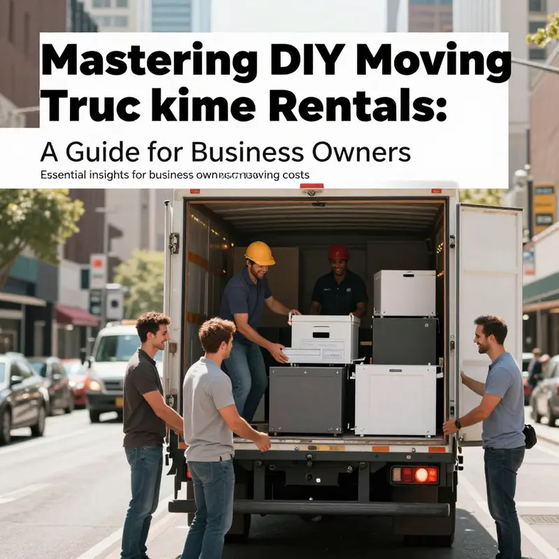 Business owners joyfully loading a moving truck, ready for their DIY move.