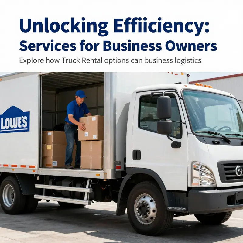 A business owner loading supplies into a Lowe's rental truck, symbolizing support for seamless transportation.