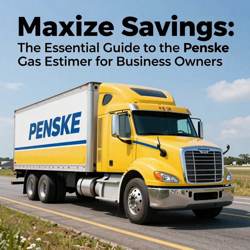 Bright Penske truck on an open road, representing efficiency in logistics and budget planning for businesses.