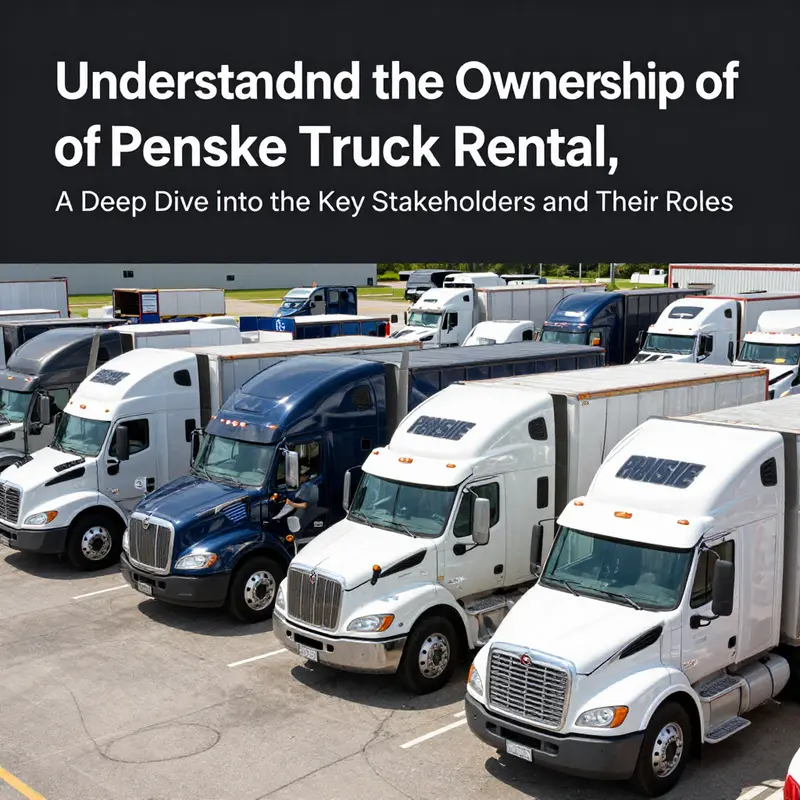 A fleet of Penske Truck Rental trucks parked in a yard, symbolizing the operational aspect of the company.