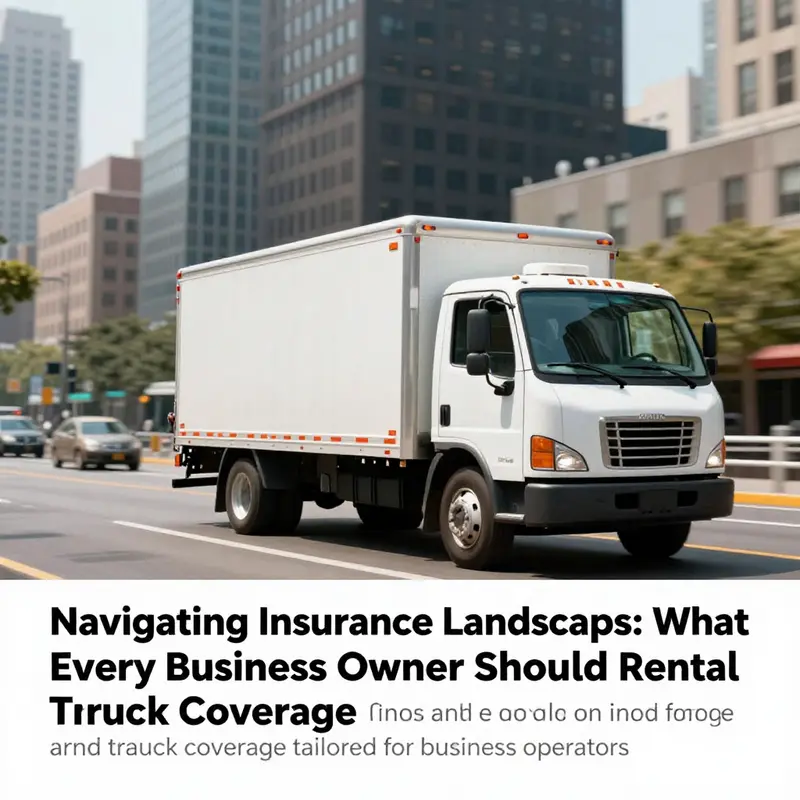 A rental truck driving through a vibrant city, representing the importance of reliable rental solutions for business operations.