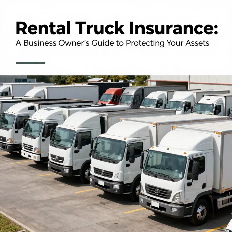 A fleet of rental trucks parked in a yard, emphasizing the importance of insurance coverage for business logistics.