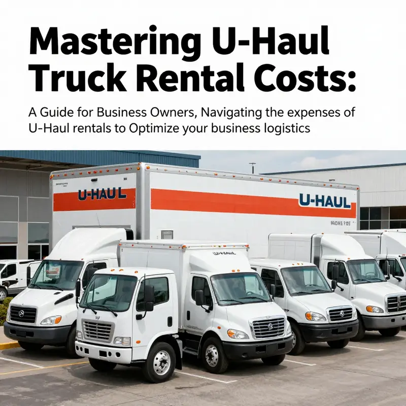 A cover image featuring various U-Haul trucks parked, representing the rental options available for businesses.
