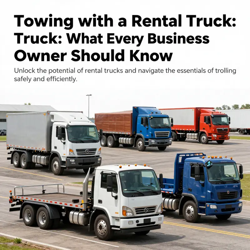 An array of rental trucks and trailers lined up, illustrating the potential for towing different loads.