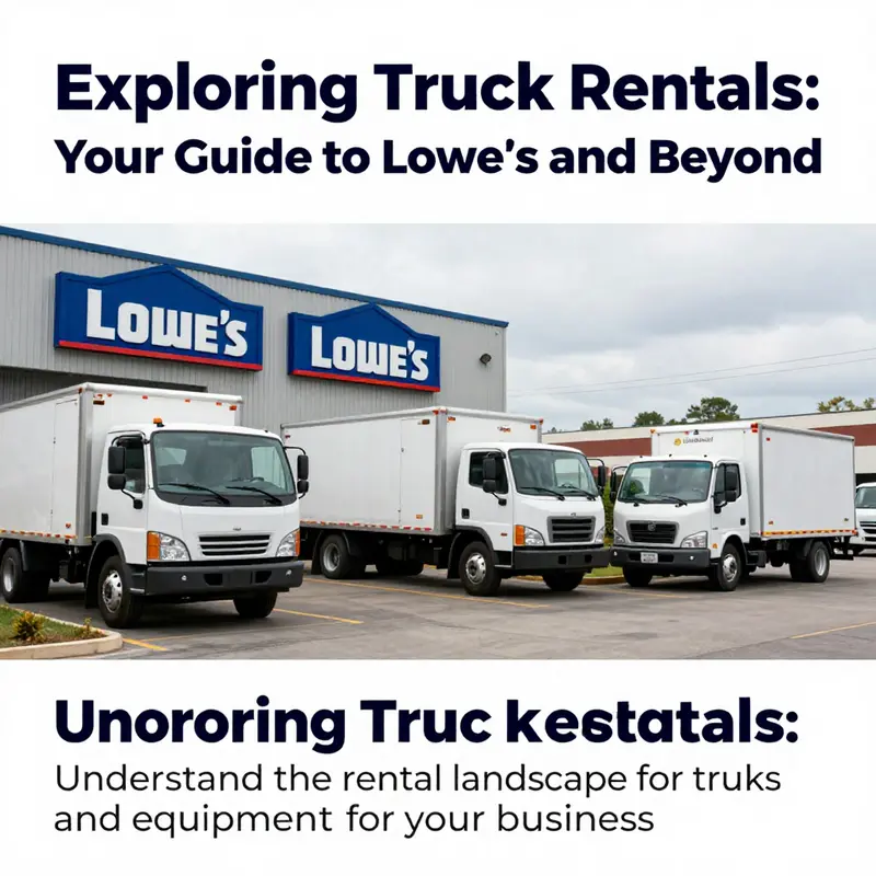 A variety of rental trucks in a parking lot, highlighting the choices available for businesses.