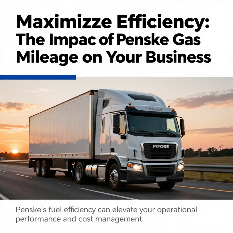 A Penske truck driving on a highway during sunset, reflecting the theme of fuel efficiency.