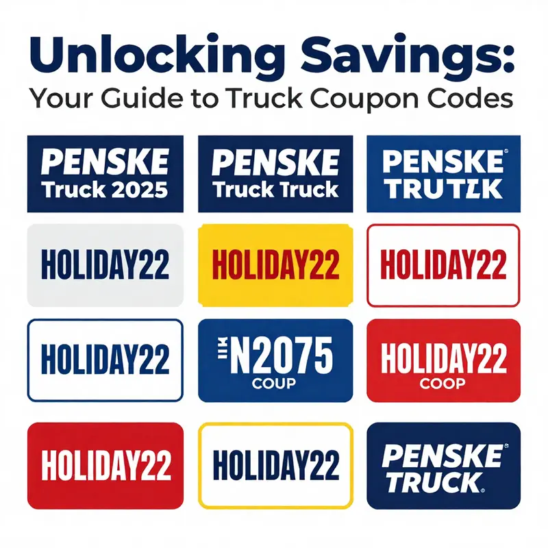 Infographic highlighting current promotions and discounts available from Penske Truck Rental.