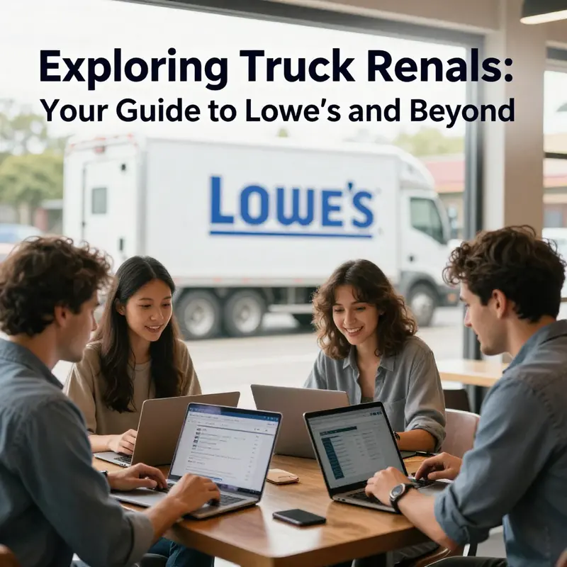Lowe’s rental center, emphasizing their tool and equipment offerings without truck rentals.