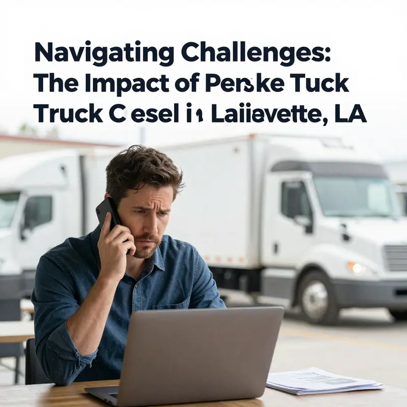 Penske Truck Rental facility in Lafayette, LA, showcasing various rental trucks.