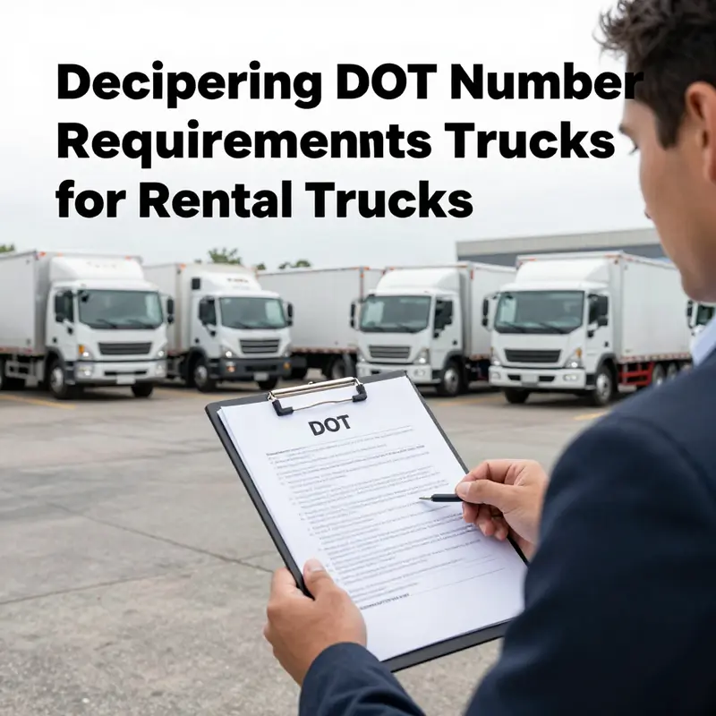 Business owner evaluating the need for a DOT number while reviewing rental truck options.