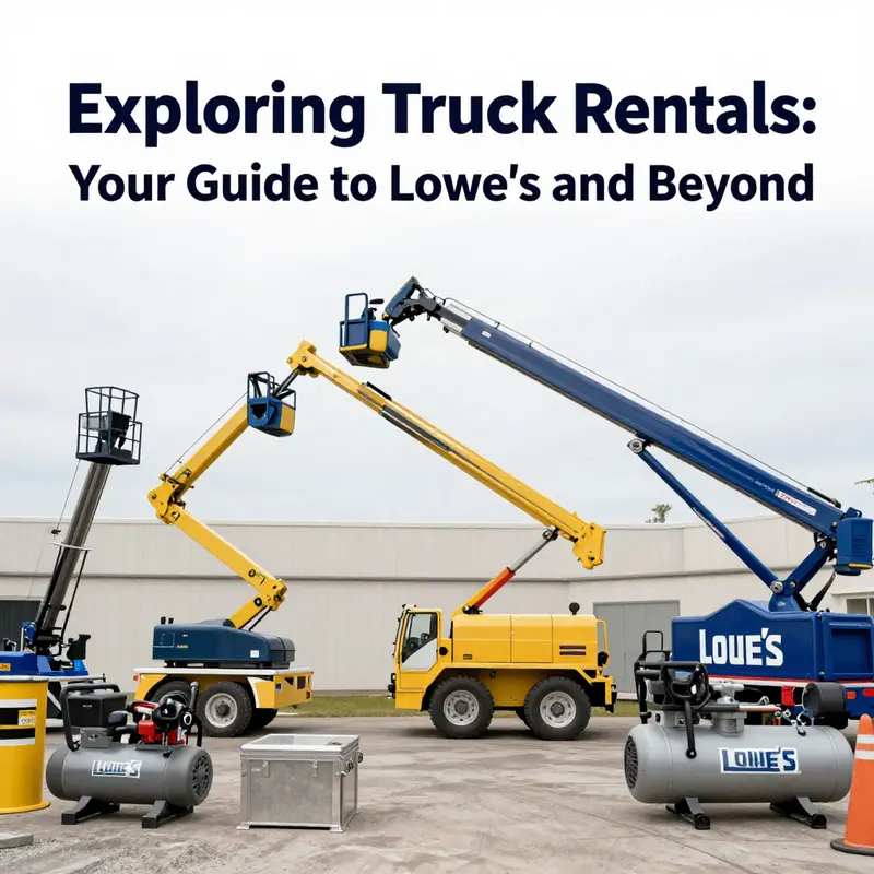 Lowe’s rental center, emphasizing their tool and equipment offerings without truck rentals.