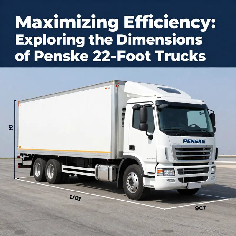 Interior dimensions of the Penske 22-foot truck provide a comprehensive view of the loading space available for business logistics.