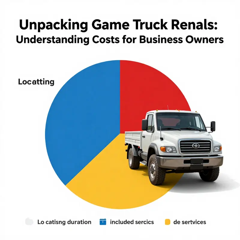A breakdown of game truck rental prices highlighting the basic features included.