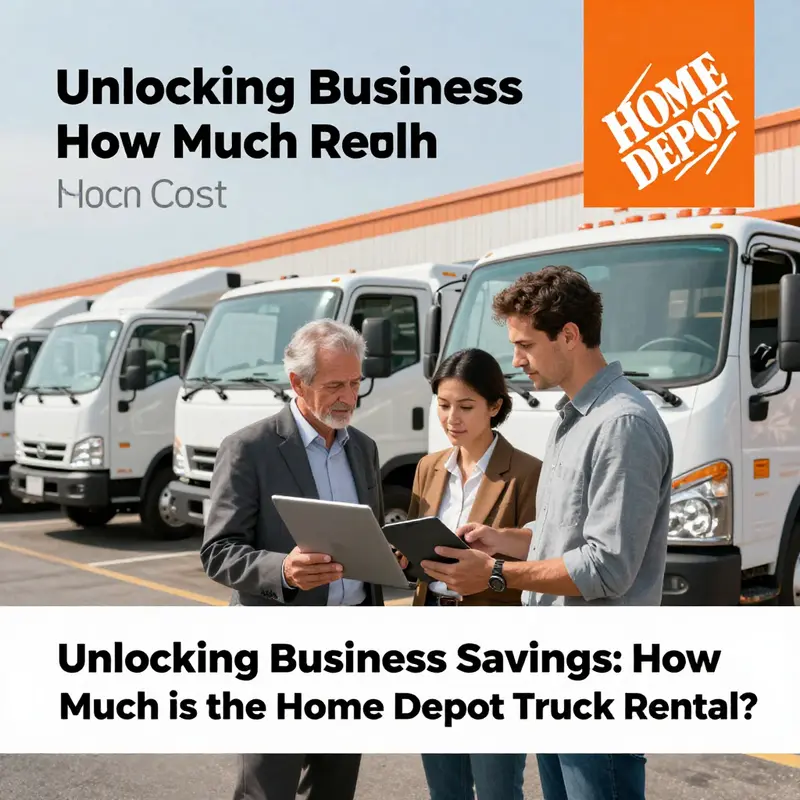 Infographic detailing Home Depot truck rental pricing for business owners.