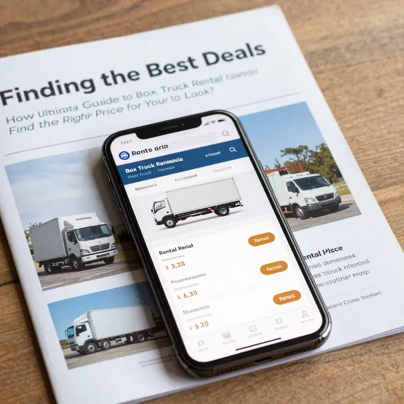 Reviewing daily rental rates for box trucks in an office setting.