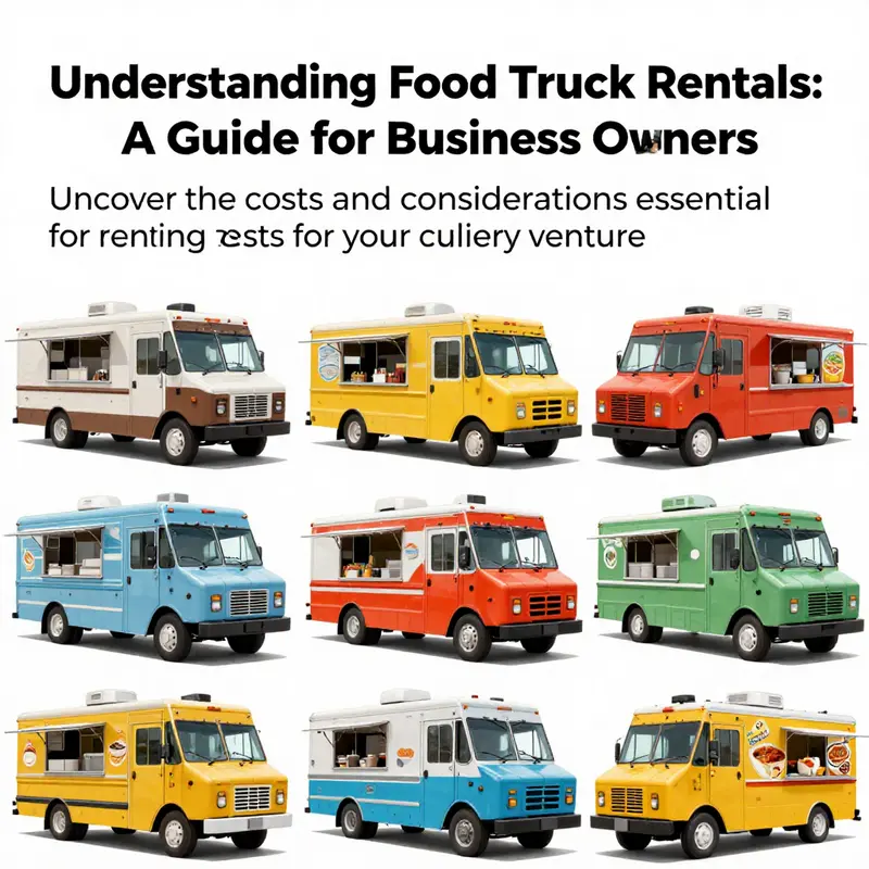 A colorful collage featuring different food trucks, illustrating the diversity in design and culinary offerings in food truck rentals.