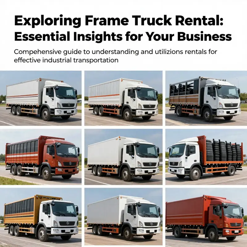 A collage depicting frame trucks engaged in transporting various heavy materials and equipment.