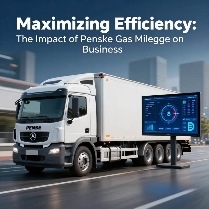 Penske truck exemplifying fuel efficiency on the road.