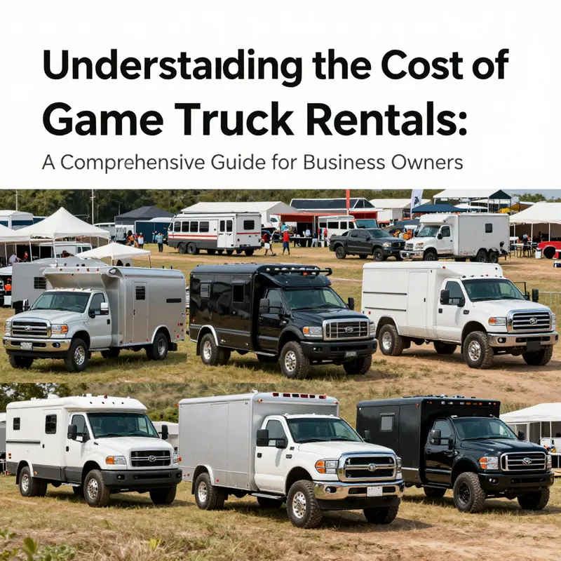 A vibrant collection of various game trucks gathered at an event, highlighting their different styles and features.
