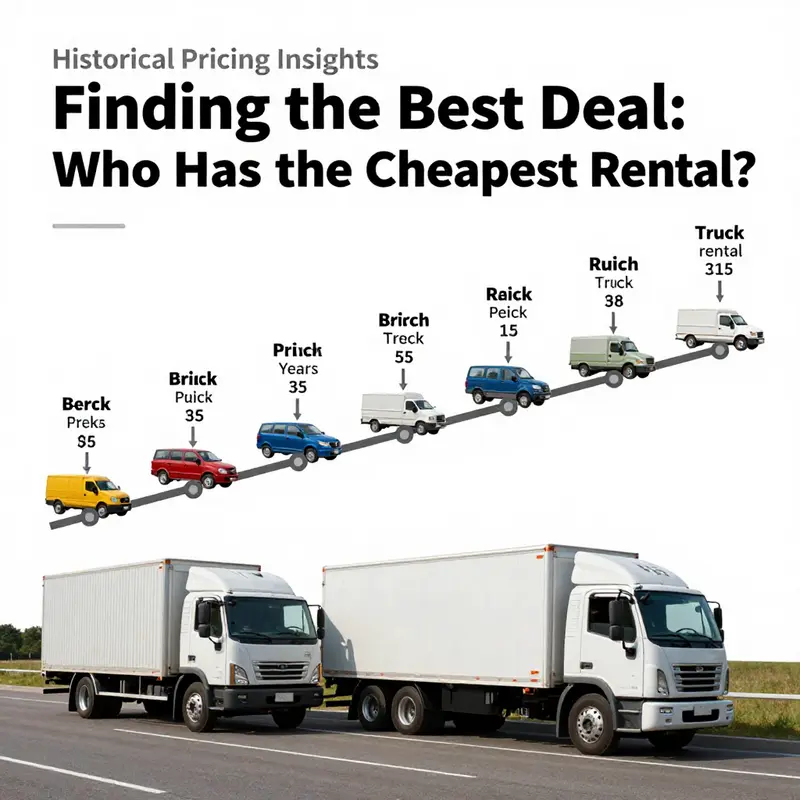 A visual representation of various truck rental companies and their offerings.