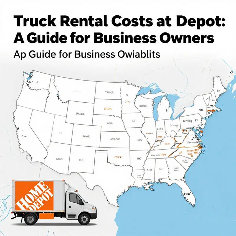 Home Depot’s truck rental pricing board displaying options available for business rentals.