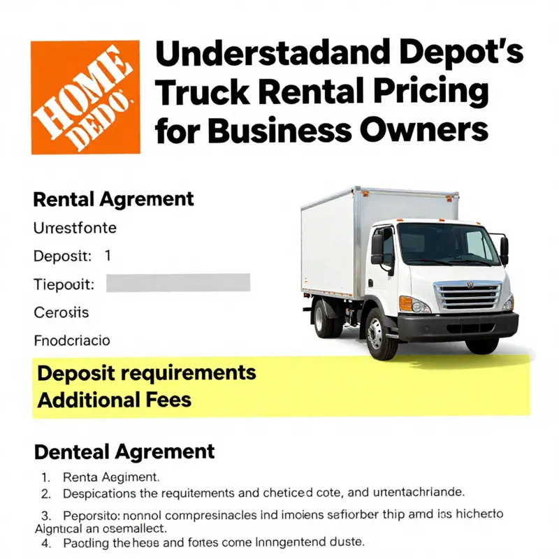 An overview of rental trucks at Home Depot, displaying options for business owners.