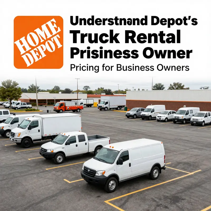An overview of rental trucks at Home Depot, displaying options for business owners.