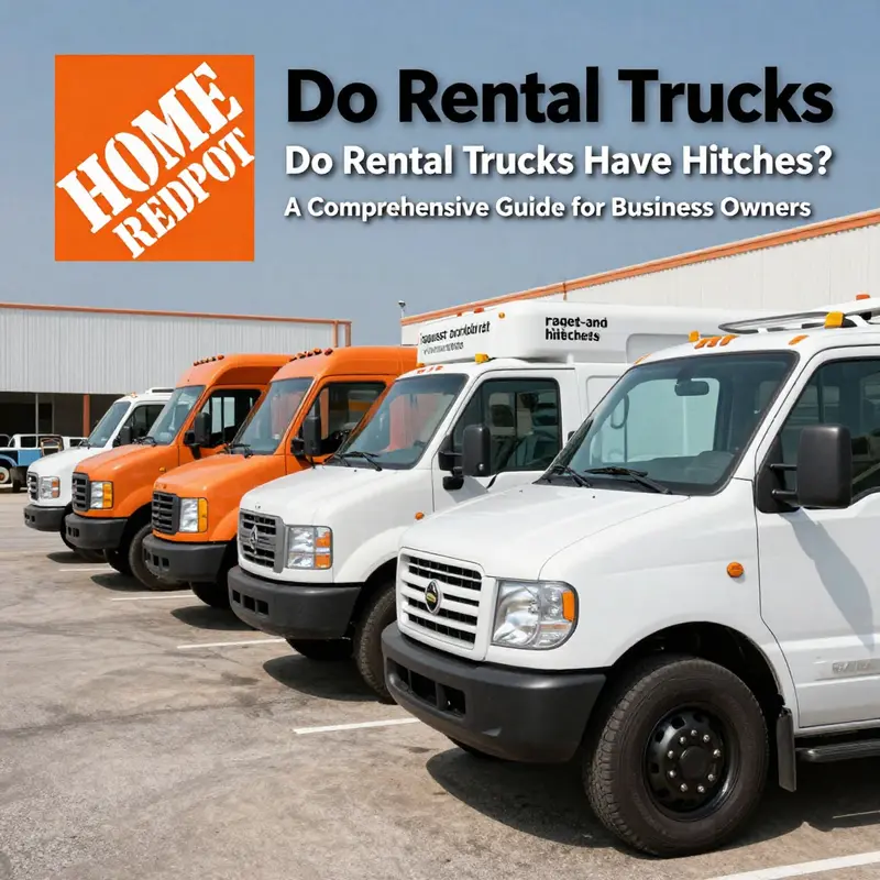 A U-Haul truck displaying the standard hitch available on all pickup rentals.