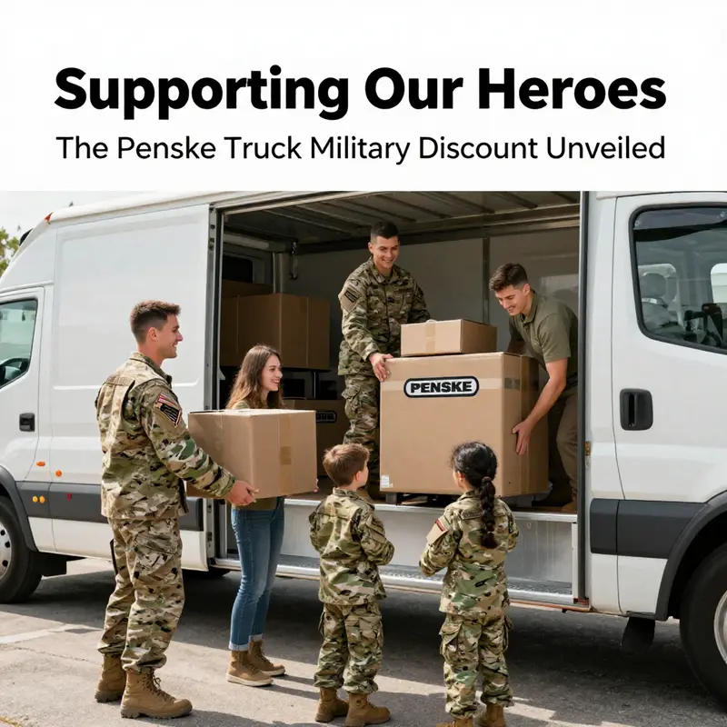 A visual overview of a Penske Truck rental spot emphasizing military community support.