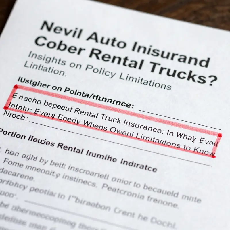 Evaluating insurance documents related to rental truck coverage.