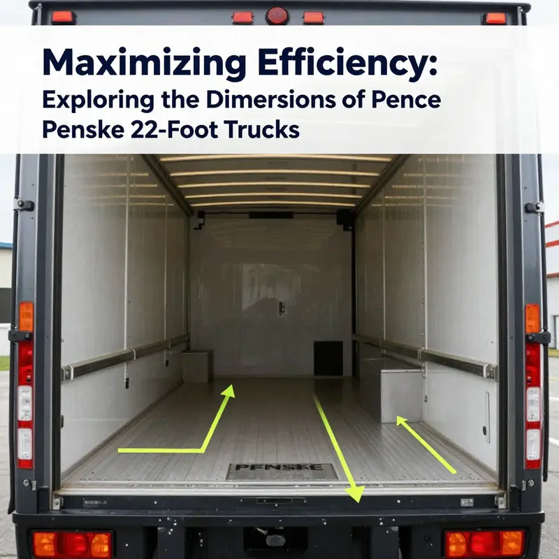 Interior dimensions of the Penske 22-foot truck provide a comprehensive view of the loading space available for business logistics.