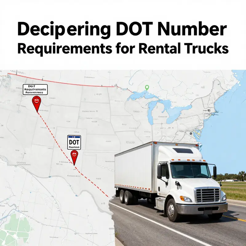 Business owner evaluating the need for a DOT number while reviewing rental truck options.