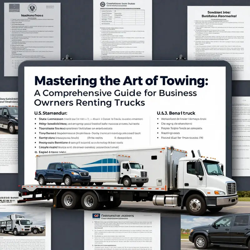 Understanding the necessary towing equipment and setup for rental trucks.