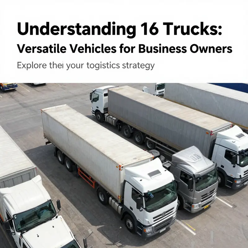 An aerial view of a logistics hub showing multiple 16 trucks at work in transportation operations.