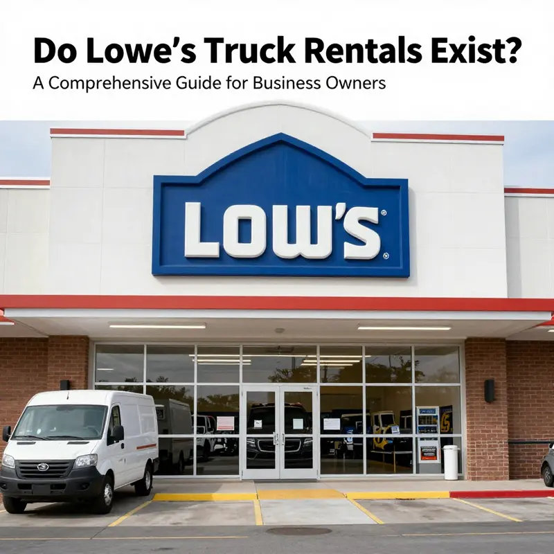 The exterior view of a Lowe's store highlighting the rental services section.